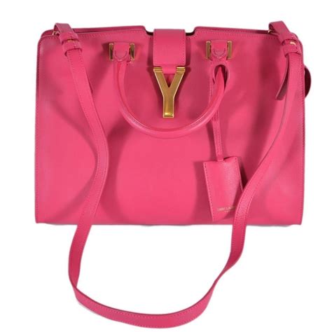 ysl 311210|Saint Laurent YSL Ligne Y Macho Fushia Leather Top Handle .